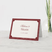 Elegant Red Old Money Wedding Thank You Card サンキューカード (裏面)