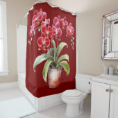 Elegant Red Orchids Shower Curtain シャワーカーテン (インサイチュ)