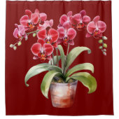 Elegant Red Orchids Shower Curtain シャワーカーテン (正面)