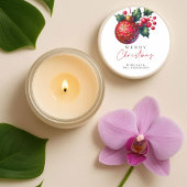 Elegant Red Ornament Christmas ラウンドシール