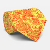 Elegant Red Paisley On Custom Yellow Background ネクタイ (ロール)