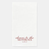 Elegant Red Personalized Wedding Guest Towels  (正面)