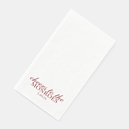 Elegant Red Personalized Wedding Guest Towels (コーナー)