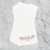 Elegant Red Personalized Wedding Guest Towels