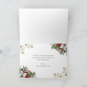 Elegant Red Photo Christmas Blessings Christian シーズンカード (内部)