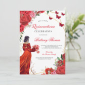 Elegant Red Quinceañera Invitation 招待状 (スタンド正面)