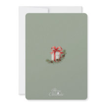 Elegant Red Ribbon Gift & Pine Holiday Design