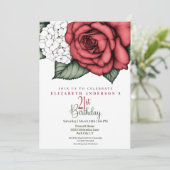 Elegant Red Rose 21st Birthday 招待状 (スタンド正面)