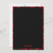 Elegant Red Rose Black and Gold Luxury Floral セーブザデート (裏面)