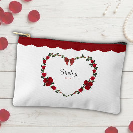 Elegant Red Rose Bride To Be Accessory Bag アクセサリーポーチ