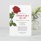 Elegant Red Rose "Celebrating the Life" Funeral  招待状 (スタンド正面)