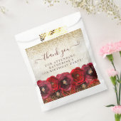Elegant Red Rose Floral 75th Birthday Thank You フェイバーバッグ (封をした状態)
