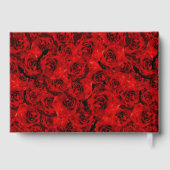 Elegant Red Rose Floral Quinceanera Silver ゲストブック (裏面)