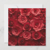 Elegant Red Rose Floral Wedding Invitation 招待状 (裏面)