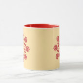 Elegant Red Rose Mandala Circular Floral Design マグカップ (中央)