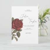 Elegant Red Rose Wedding Invitation 招待状 (スタンド正面)
