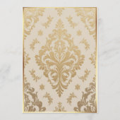 Elegant Red Roses and Gold Frame Cream Wedding プログラム (裏面)