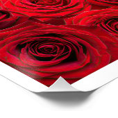 Elegant Red Roses and Gold Frame Cream Wedding ポスター (コーナー)