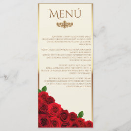 Elegant Red Roses and Gold Frame Cream Wedding メニュー