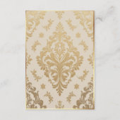 Elegant Red Roses and Gold Frame Cream Wedding 招待状 (裏面)