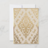 Elegant Red Roses and Gold Frame Cream Wedding 招待状 (裏面)