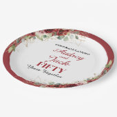 Elegant Red Roses Anniversary ペーパープレート (アングル)