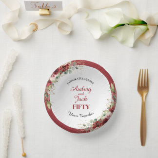 Elegant Red Roses Anniversary ペーパーボウル