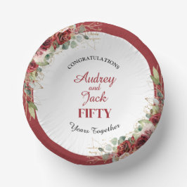 Elegant Red Roses Anniversary ペーパーボウル