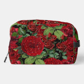 Elegant Red Roses Floral Pattern Makeup Bag ドップキット (裏面)