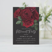 Elegant Red Roses Floral Retirement Party 招待状 (スタンド正面)