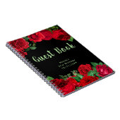 Elegant Red Roses Flowers Birthday Guest Book ノートブック (右側)
