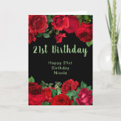 Elegant Red Roses Flowers Birthday Party  カード (正面)