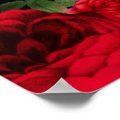 Elegant Red Roses Flowers Birthday Party ポスター (角)