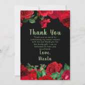 Elegant Red Roses Flowers Sweet Sixteen サンキューカード (正面)