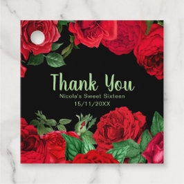 Elegant Red Roses Flowers Sweet Sixteen フェイバータグ