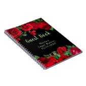 Elegant Red Roses Flowers Sweet Sixteen Guest Book ノートブック (右側)