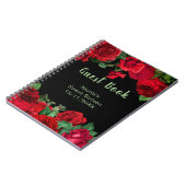 Elegant Red Roses Flowers Sweet Sixteen Guest Book ノートブック (左側)