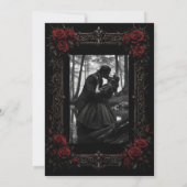 Elegant red roses Gothic wedding Invitation 招待状 (裏面)