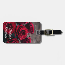 Elegant Red Roses Personalized ラゲッジタグ