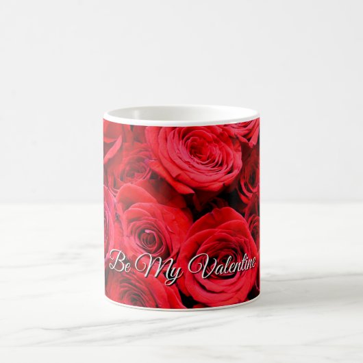 Elegant red roses red flowers red floral コーヒーマグカップ (中央)