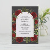 Elegant Red Roses Wedding Invitation 招待状 (スタンド正面)