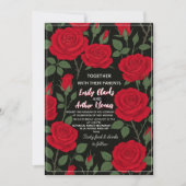 Elegant Red Roses Wedding Invitation – Romantic  招待状 (正面)