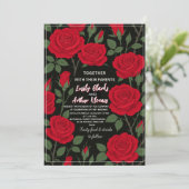 Elegant Red Roses Wedding Invitation – Romantic  招待状 (スタンド正面)