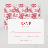 Elegant Red RSVP Card (正面/裏面)