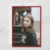 Elegant Red Script Coquette Graduation Party Photo 招待状 (裏面)