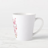 Elegant Red Script with Champagne カフェラテマグ (右)