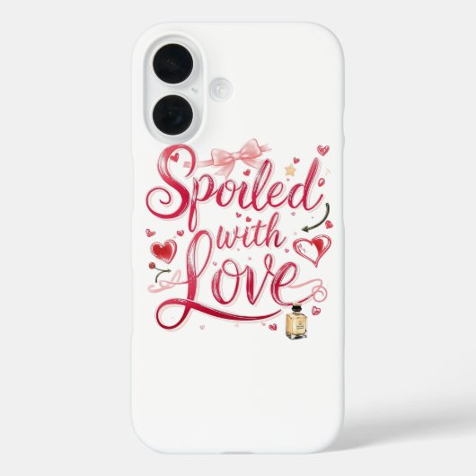 Elegant Red Script with Champagne Case-Mate iPhoneケース (裏面)