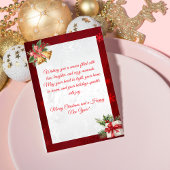 Elegant Red & Silver Festive Christmas Greeting シーズンカード