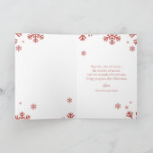 Elegant Red Snowflake Christmas Photo Card シーズンカード (内部)