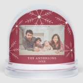 Elegant Red Snowflake Family Photo Christmas (正面)